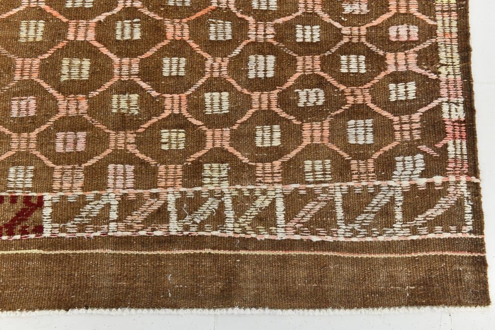 Kilim 297x209 cm, brown, wool, 1970s - 216024