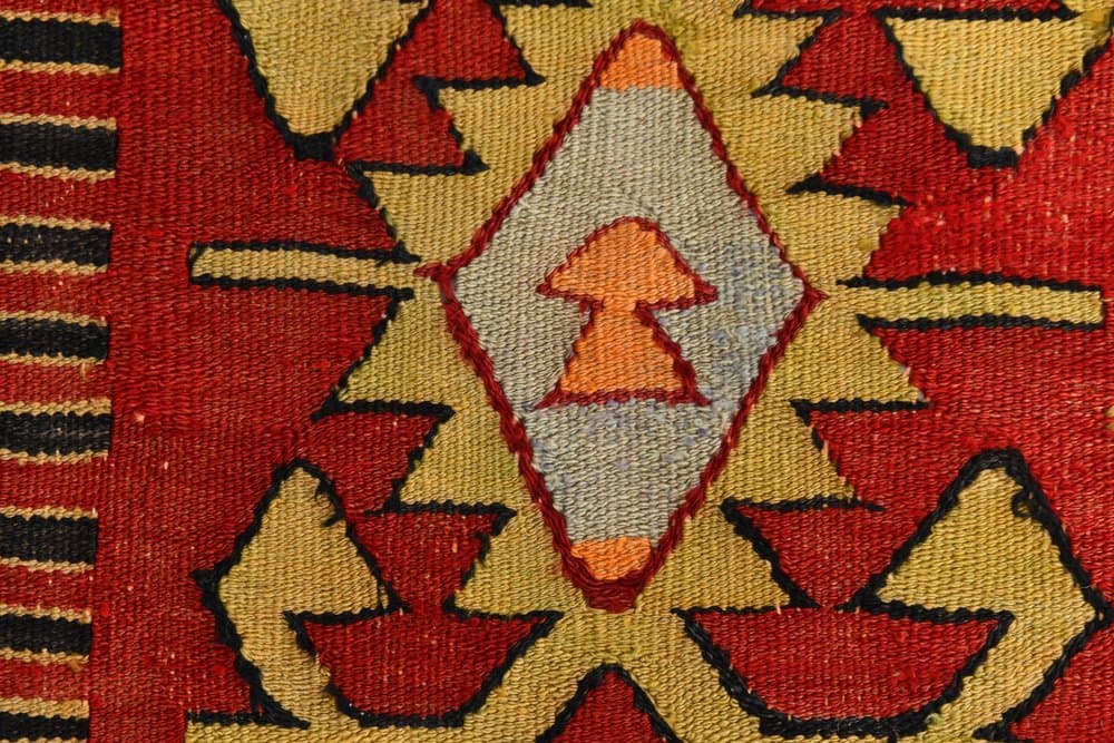 Rug 165x272 cm, Red, Black, Cotton, 1970s - 216799