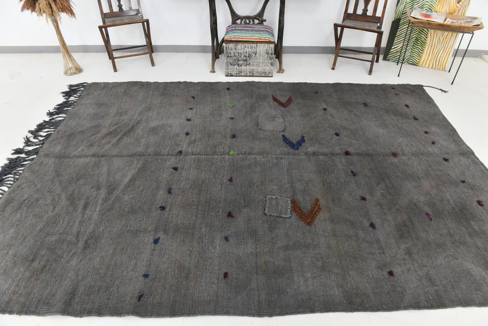 Rug 220x310 cm, Grey, Hemp, 1970s - 216789