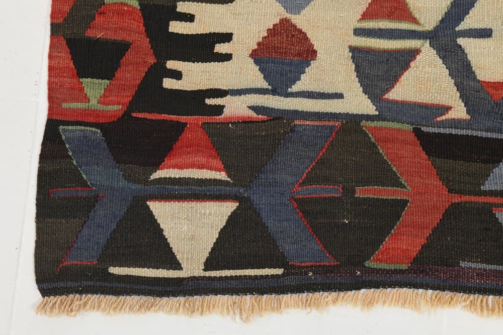Kilim 156x314 cm, beżowy, czerwony, wełna, lata 80. - 219645