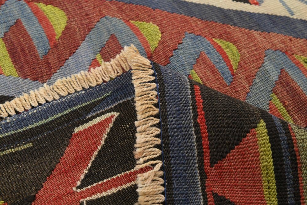 Kilim 156x314 cm, beżowy, czerwony, wełna, lata 80. - 219640