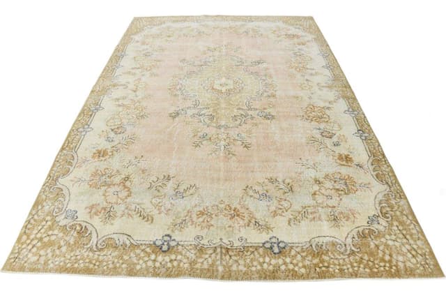 Rug 301x208 cm, beige, blue, wool, 1970s - DIMENSION