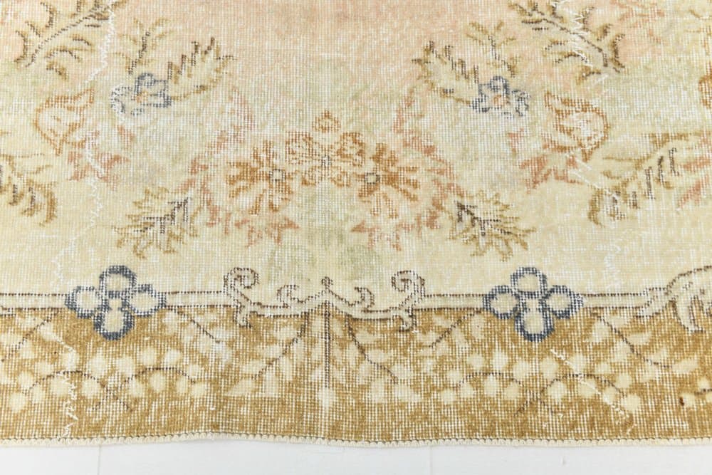 Rug 301x208 cm, beige, blue, wool, 1970s - 219865