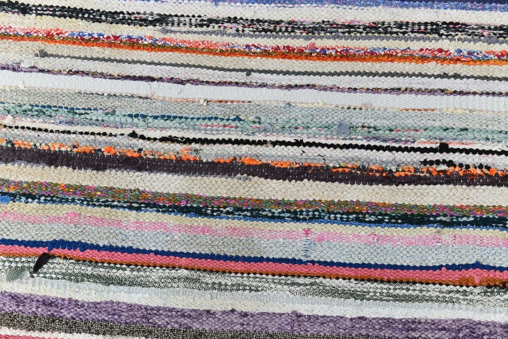 Kilim 275x79 cm, fioletowy, zielony, wełna, lata 70. - 219861