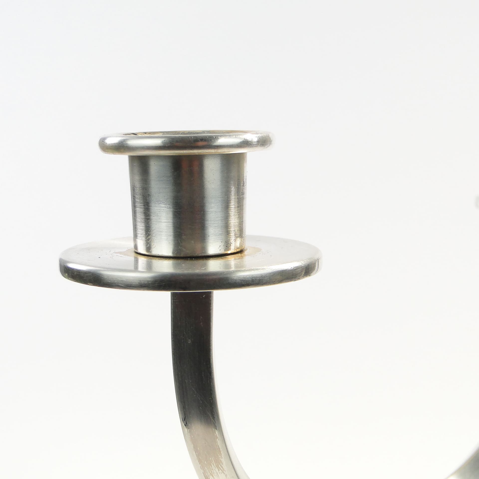 Two-armed candlestick Art Deco, silver, brass, Czechoslovakia, 1920s. - 1600