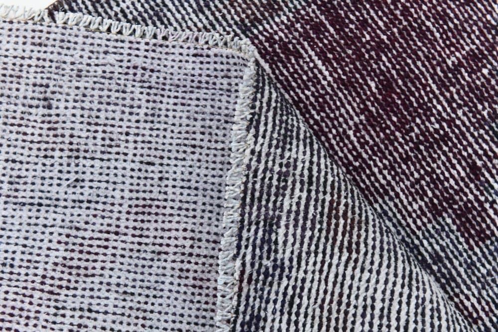 Chodnik 80x265 cm, śliwkowy, antracytowy, wełna, lata 70. - 219749