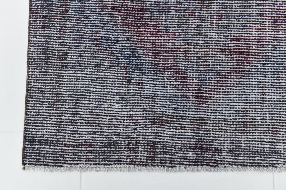 Chodnik 80x265 cm, śliwkowy, antracytowy, wełna, lata 70. - 219755