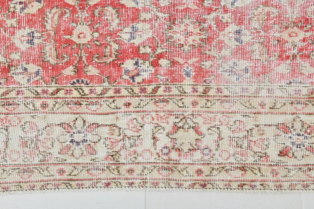 Rug 201x299 cm, Red, Beige, Wool, 1960s - 219704