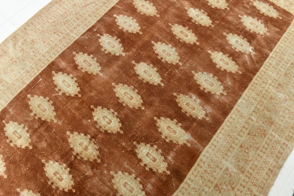 Rug 182x277 cm, brown, beige, wool, 1970s - 220208