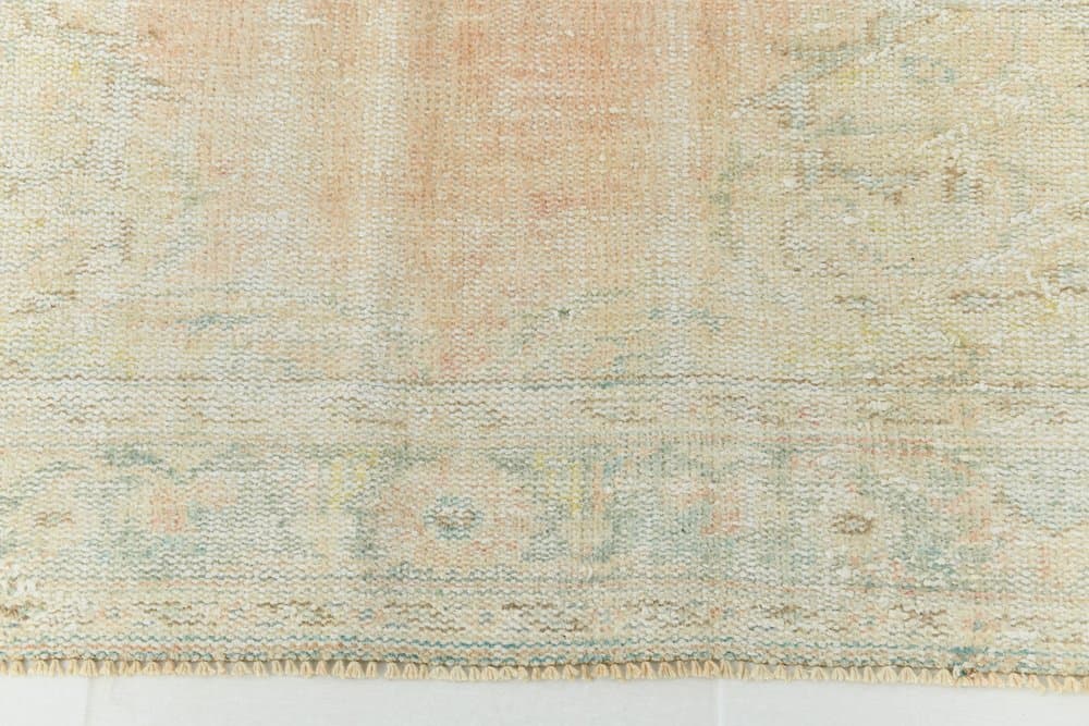 Dywan 183x285 cm, brzoskwiniowy, błękitny, wełna, lata 70. - 220199