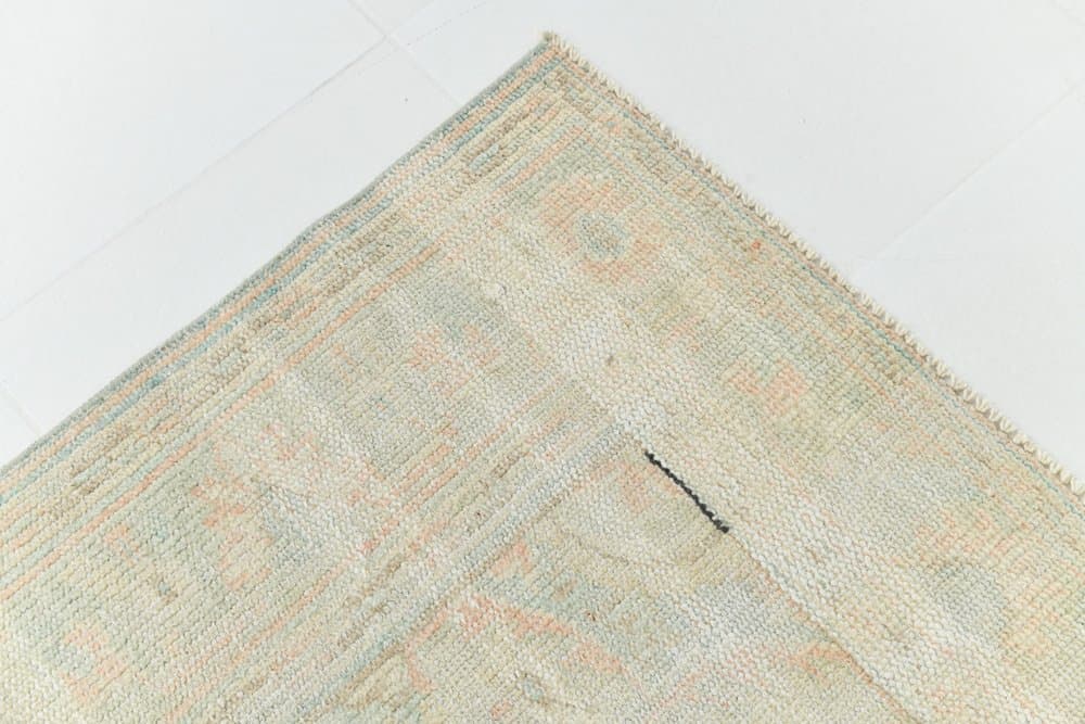 Dywan 183x285 cm, brzoskwiniowy, błękitny, wełna, lata 70. - 220191