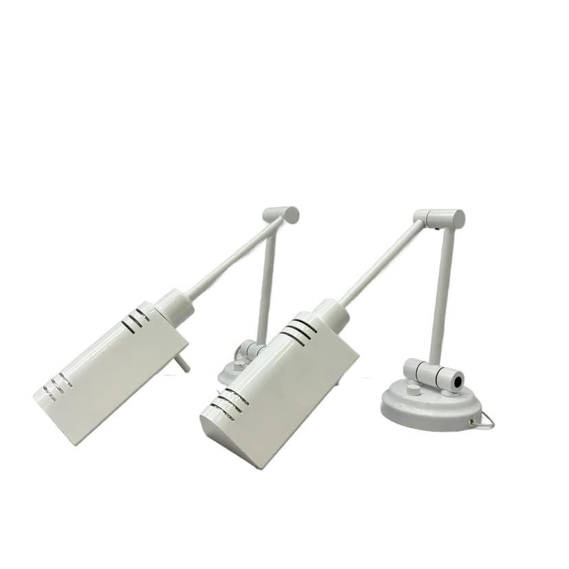 Białe, modernistyczne kinkiety metalowe, Holtkötter, Niemcy, lata 90.