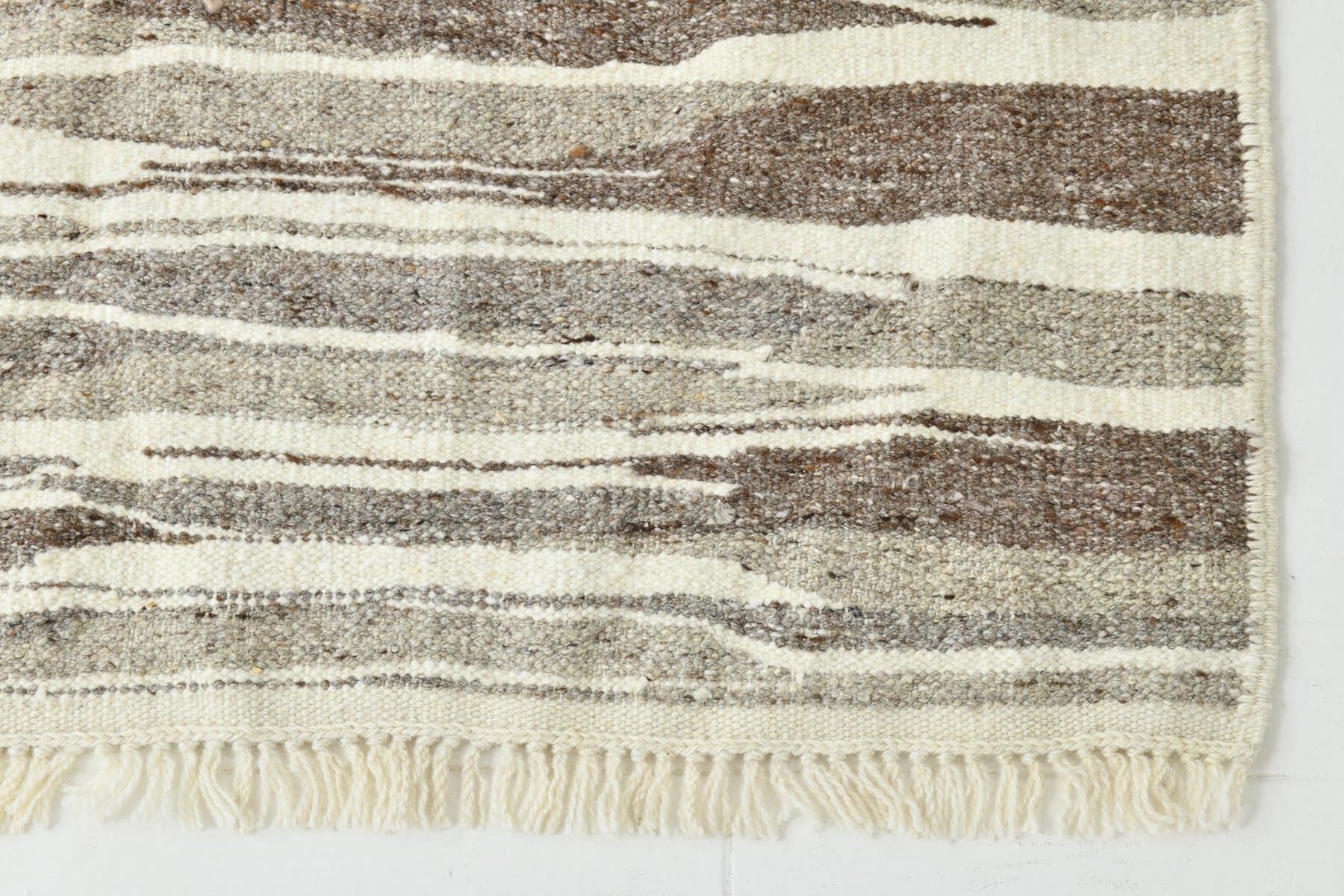 Kilim Runner 84x357 cm, Beige, Wool, 1970s - 220126