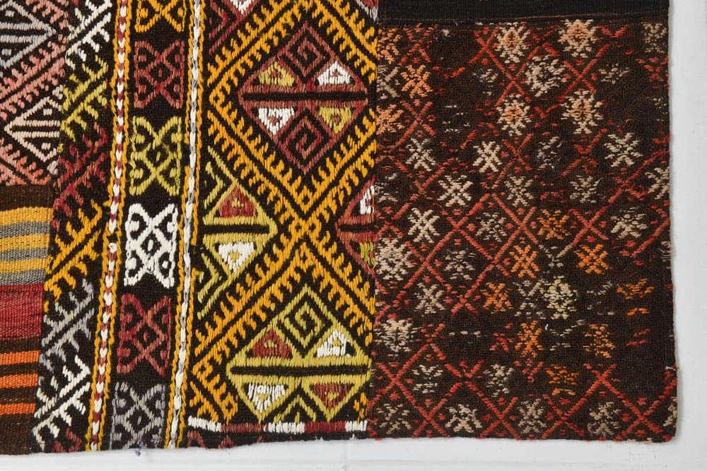 Dywan 167x241 cm, brązowy, czerwony, wełna, lata 70. - 220049