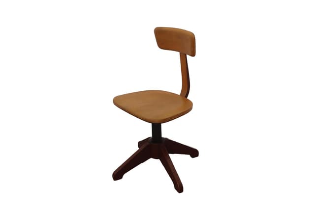 Swivel chair, brown, wood, Sedus, Germany, 1950s. - DIMENSION
