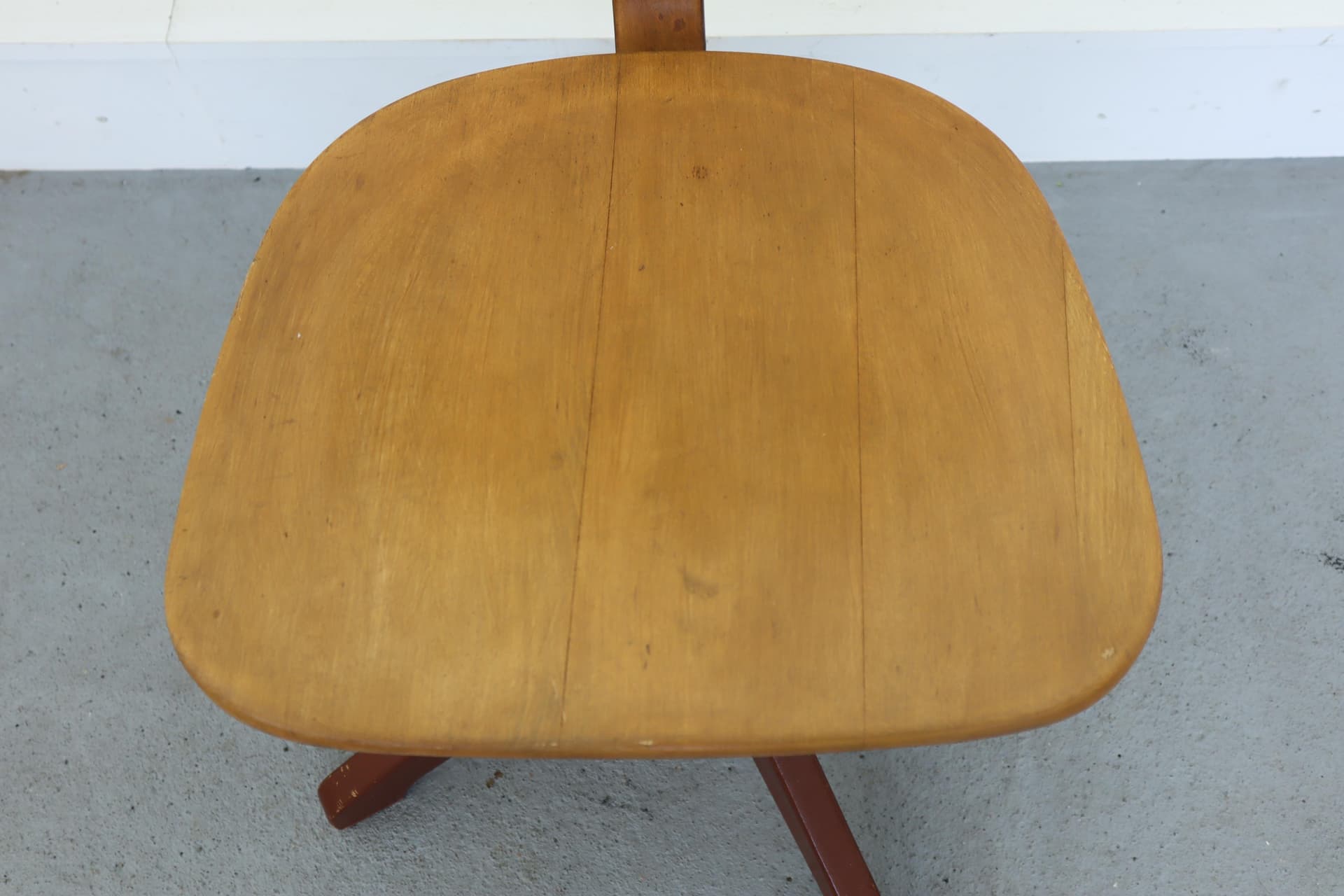 Swivel chair, brown, wood, Sedus, Germany, 1950s. - 15956