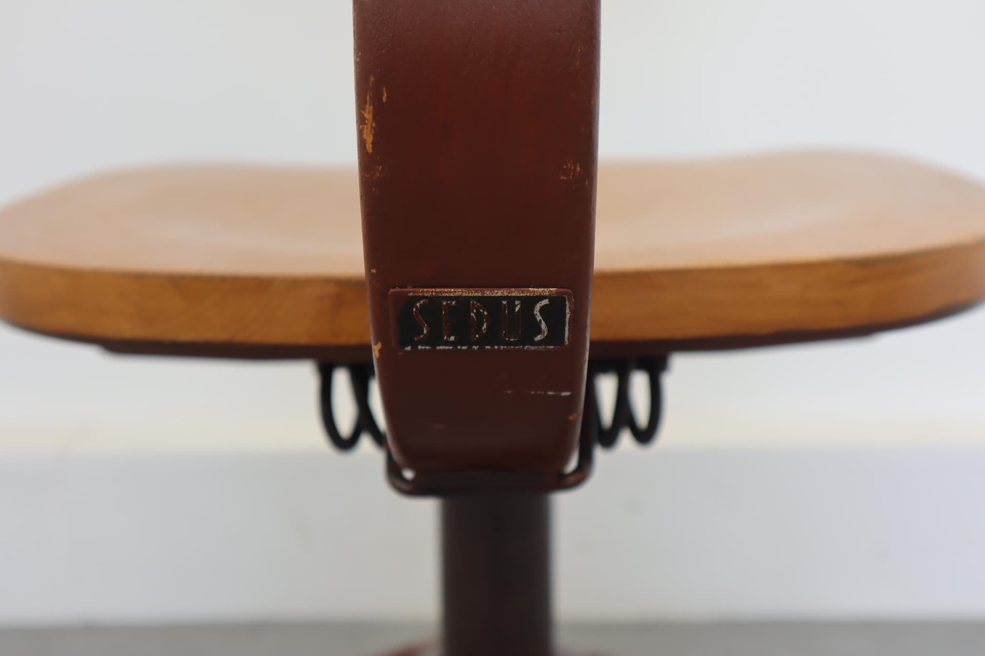 Swivel chair, brown, wood, Sedus, Germany, 1950s. - 15953