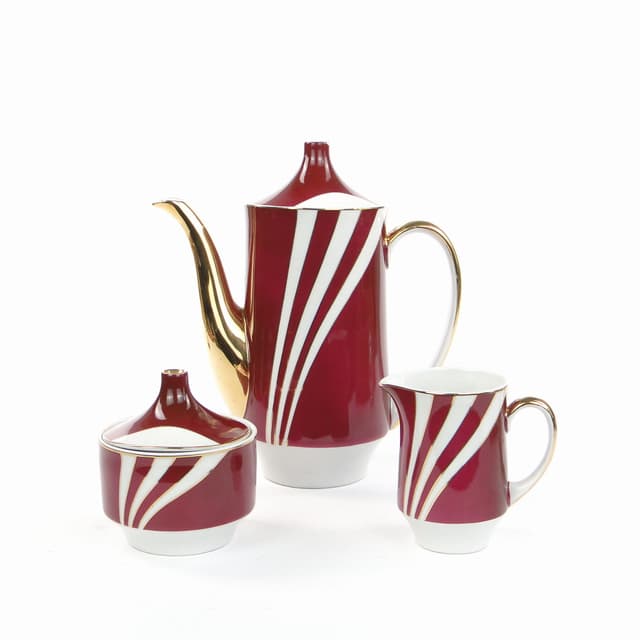 Zestaw stołowy June, porcelana burgund, proj. W. Potacki, Ćmielów, Polska, lata 60. - WYMIARY