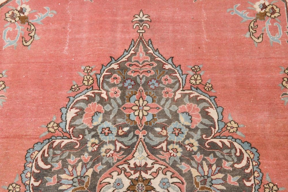 Dywan 366x260 cm, różowy, szary, wełna, lata 70. - 219984