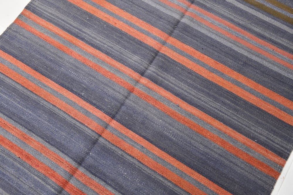 Kilim 223x144 cm, niebieski, czerwony, wełna, lata 60. - 219975