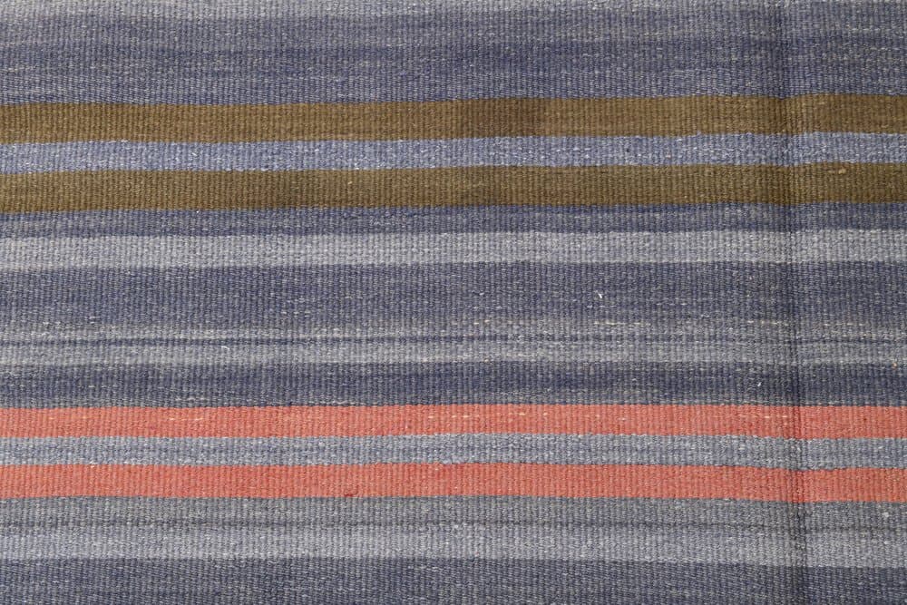 Kilim 223x144 cm, niebieski, czerwony, wełna, lata 60. - 219978