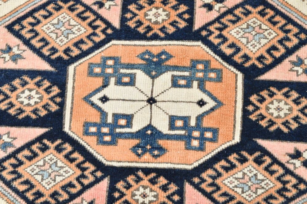 Dywan 172x137 cm, granatowy, wełna, lata 70. - 219958