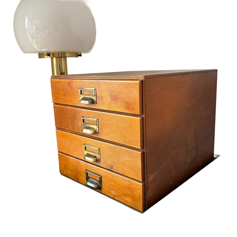 Organizer szafka, sklejka bukowa brązowa, Niemcy, lata 50.