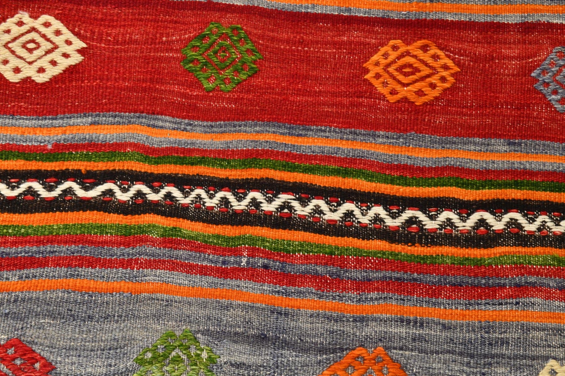 Kilim 171x289 cm, czerwony, zielony, wełna, Turcja, lata 60. - 220523