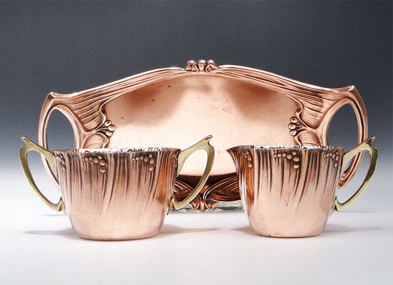 Komplet kawowy secesyjny, miedź, Niemcy, początek XX w. - 220273