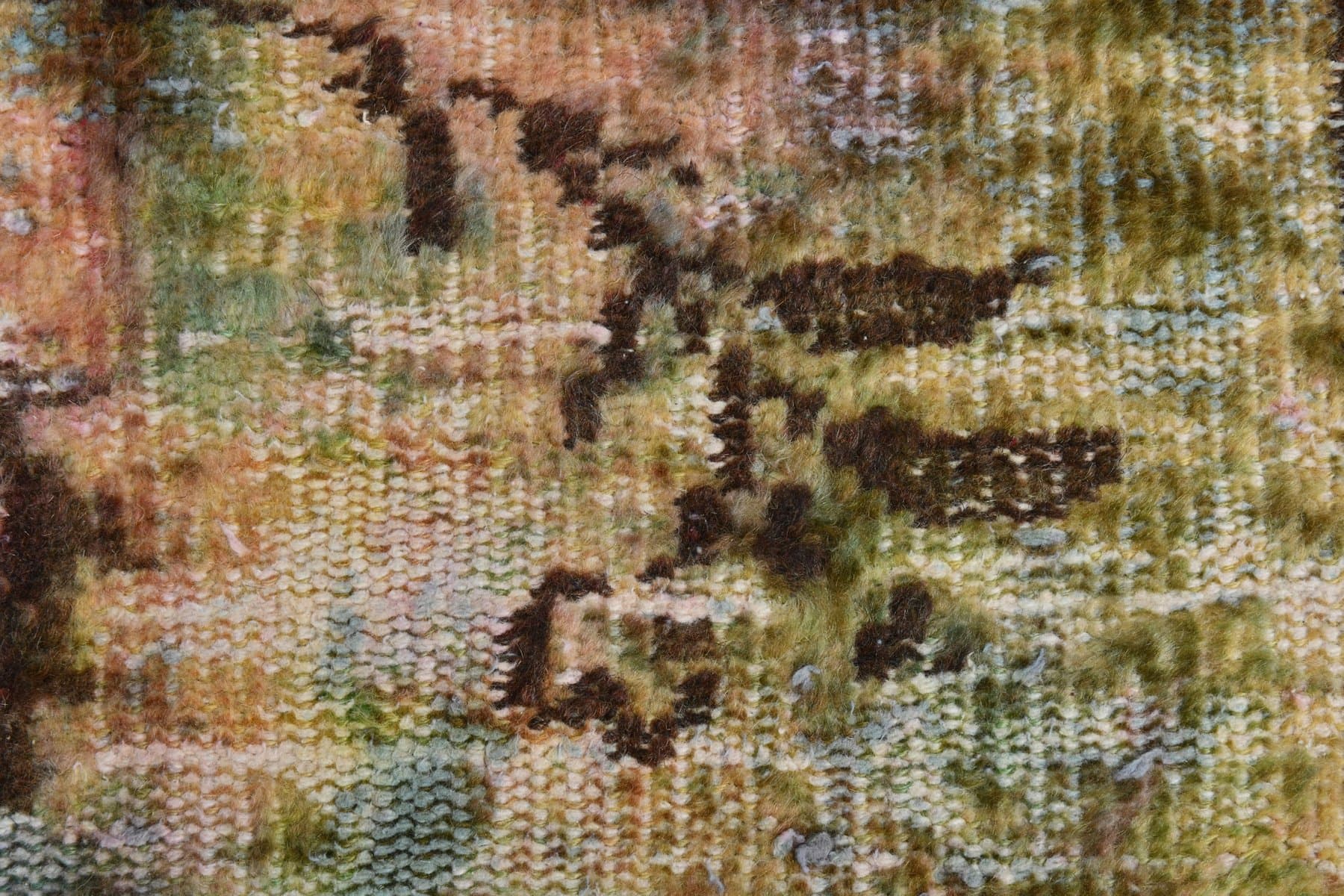 Dywan 287x175 cm, oliwkowy, wełna, lata 60. - 220484