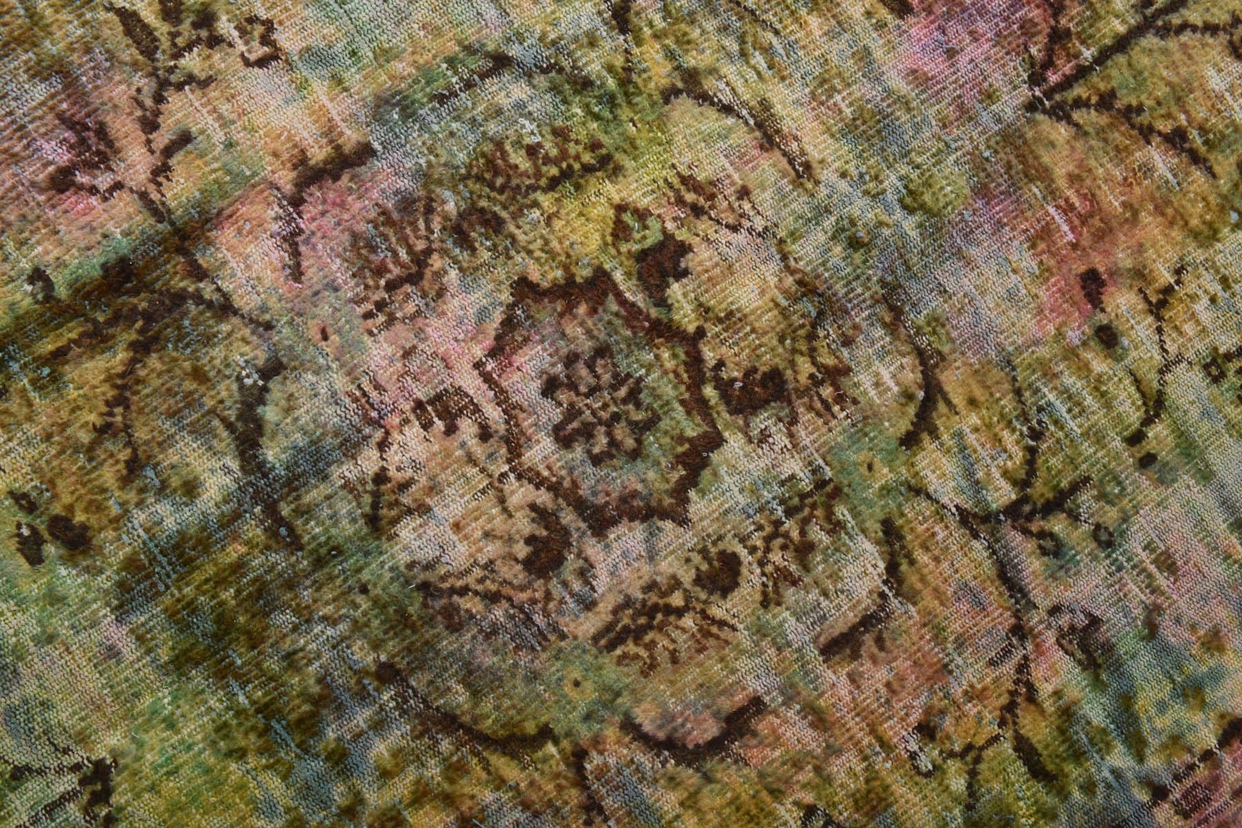 Dywan 287x175 cm, oliwkowy, wełna, lata 60. - 220481