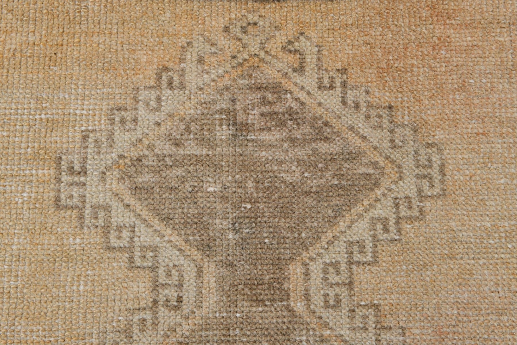 Chodnik 390x88 cm, beżowy, wełna, Turcja, lata 60. - 220451