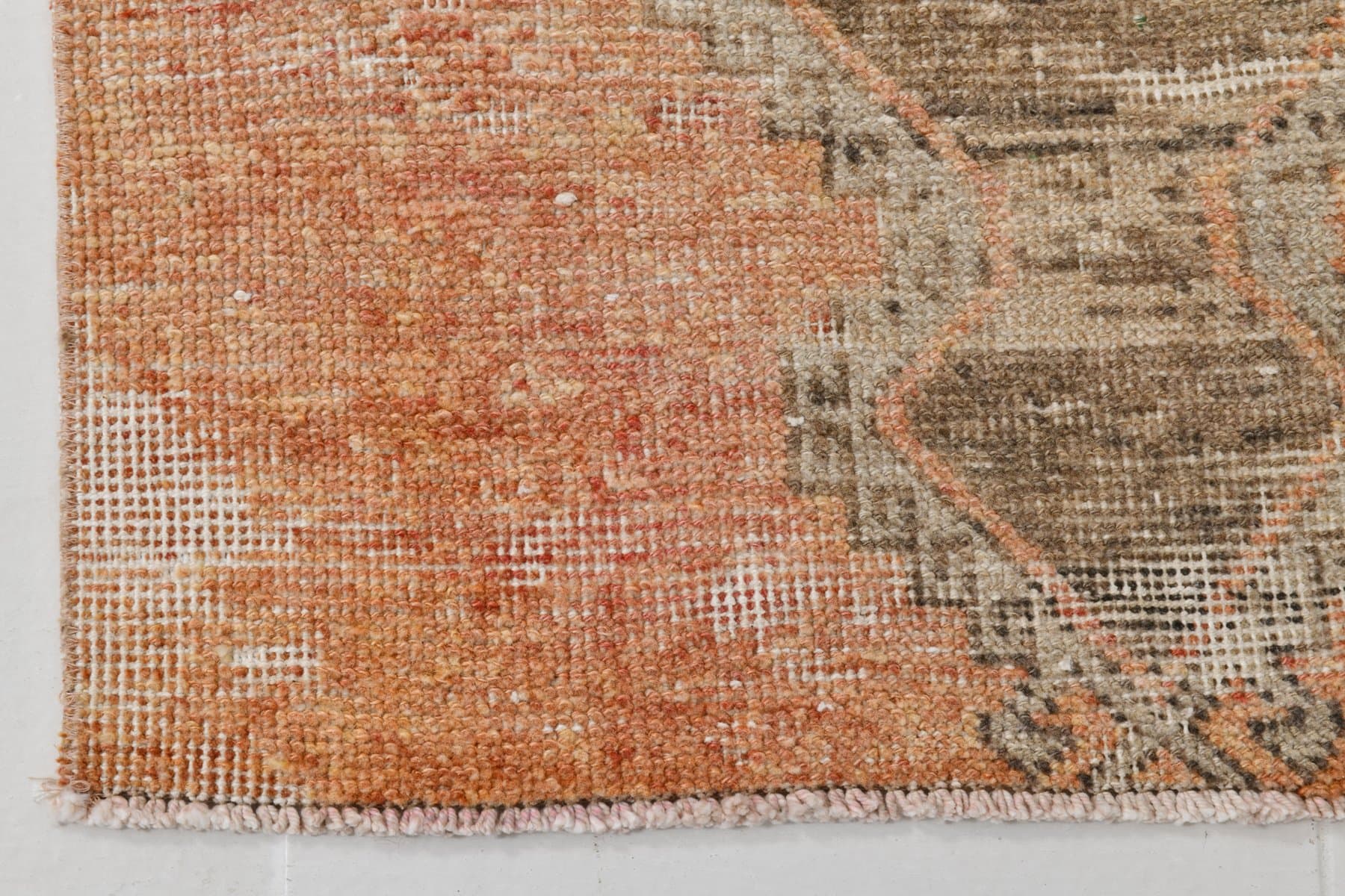 Chodnik 86x370 cm, pomarańczowy, wełna, Turcja, lata 60. - 220434