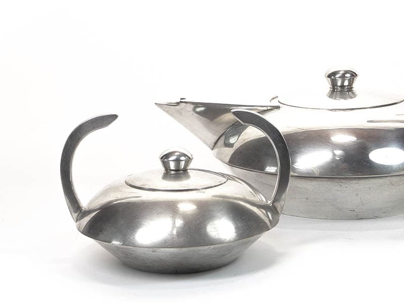 Zestaw do kawy, Art Deco, mosiądz srebrny, Hiszpania, lata 70. - 220298