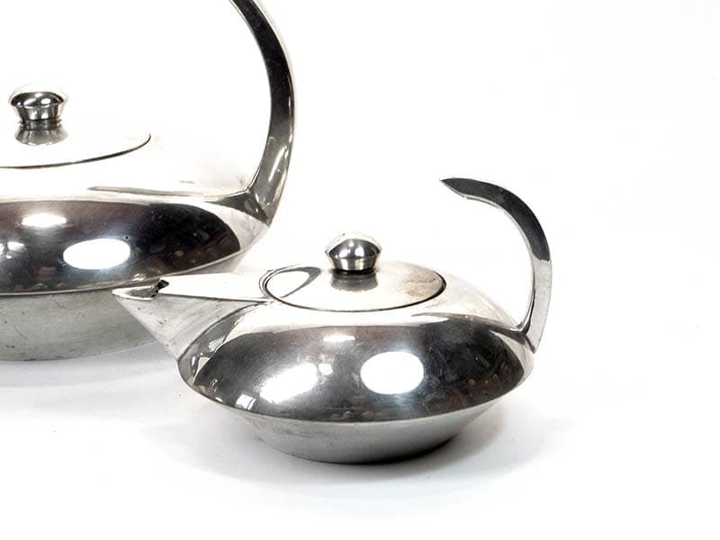 Zestaw do kawy, Art Deco, mosiądz srebrny, Hiszpania, lata 70. - 220296