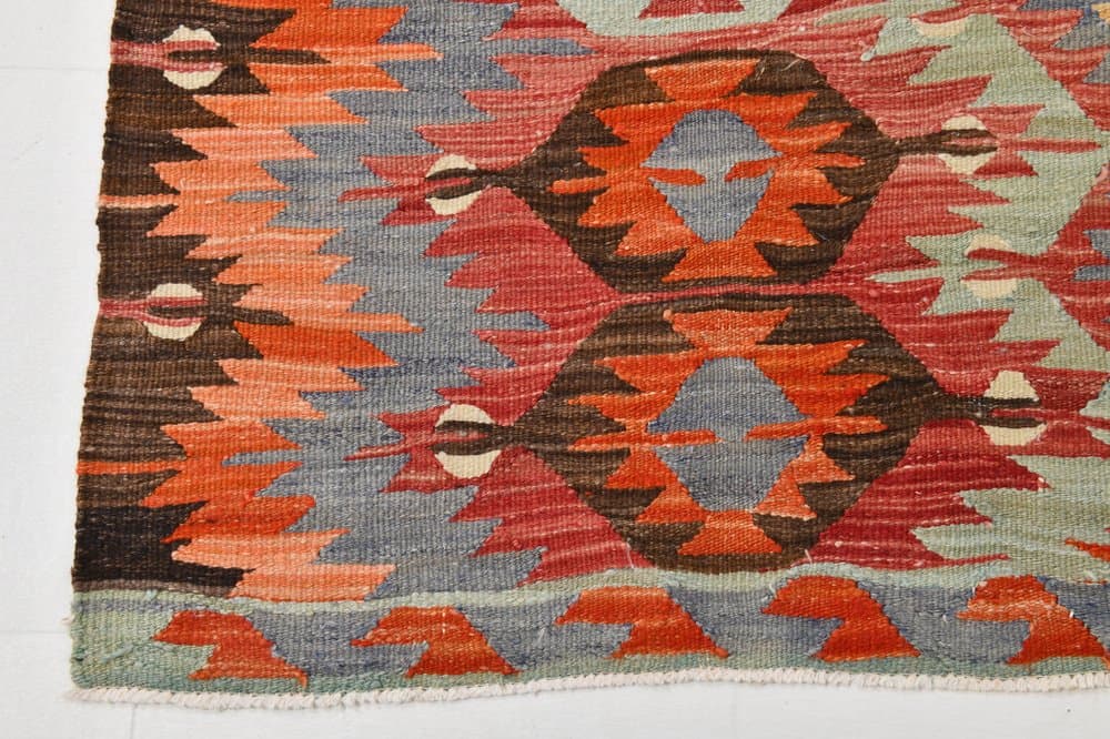 Kilim Rug 342x152 cm, beige, wool, Turkey, 1960s. - 220412