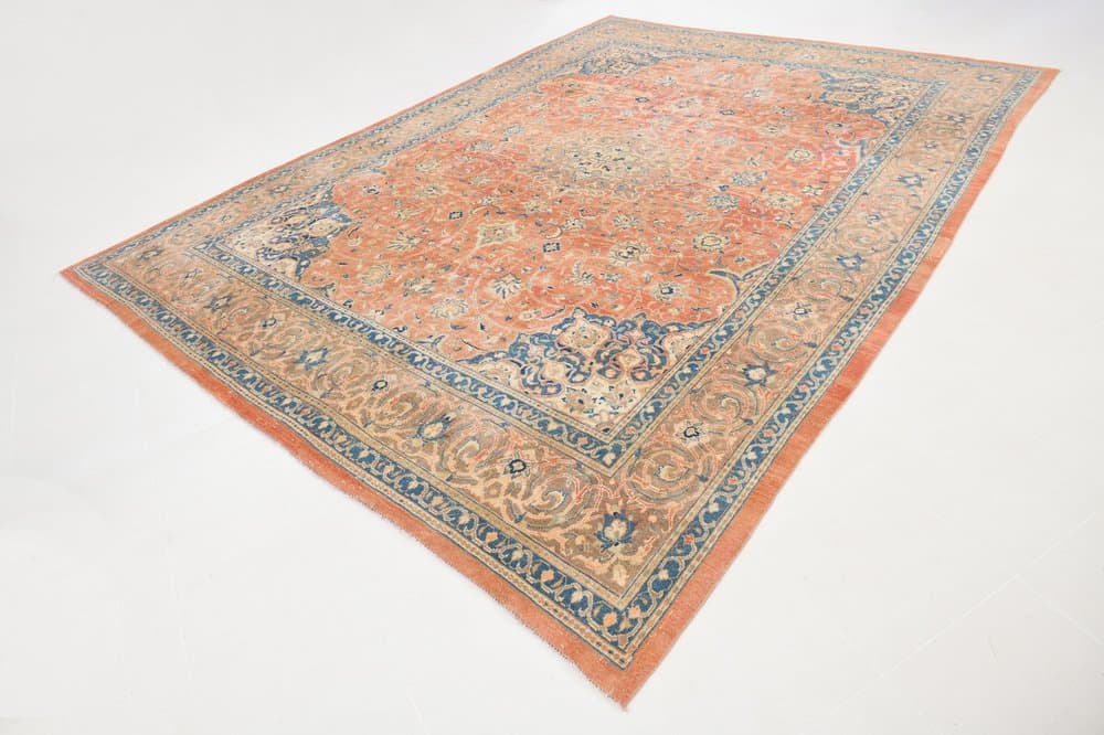 Rug 393x291 cm, beige, wool, Turkey, 1960s - 220405