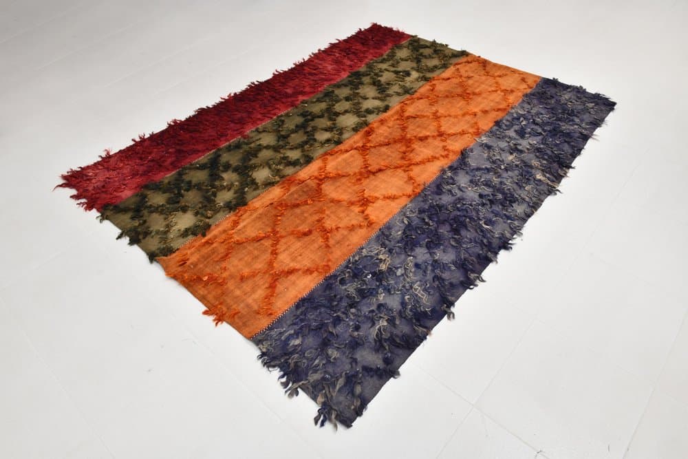 Kilim Rug 229x176 cm, red, blue, wool, Turkey, 1960s - 220375