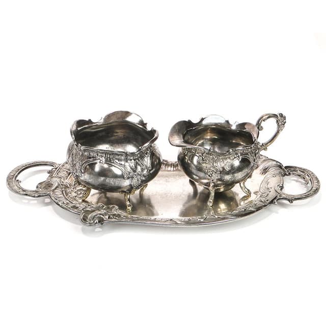 Coffee set Rococo, silver metal, WMF, Germany, 19th c. - DIMENSION