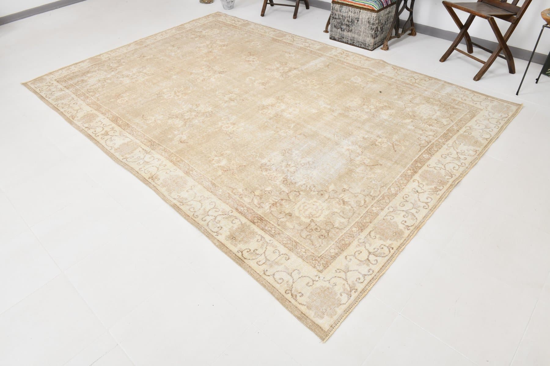 Dywan 325x219 cm, beżowy, wełna, Turcja, lata 70. - 220335