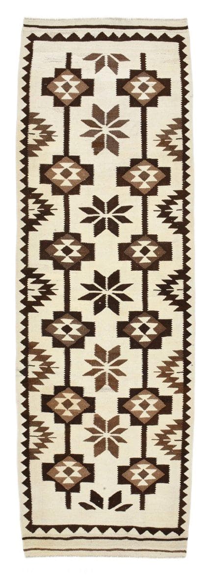 Chodnik 325x107 cm, beżowy, wełna, Turcja, lata 70. - WYMIARY