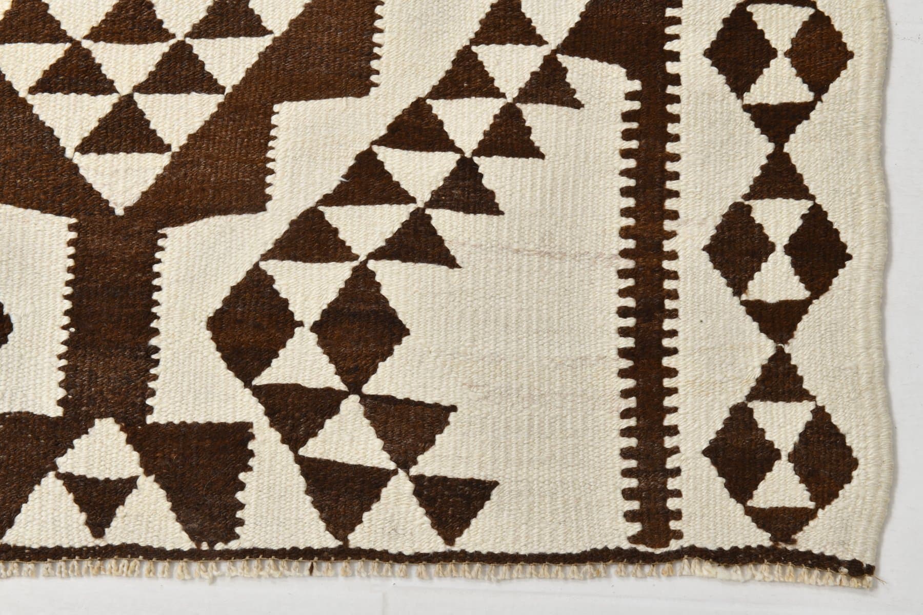 Kilim chodnik 314x106 cm, beżowy, wełna, Turcja, lata 60. - 220615