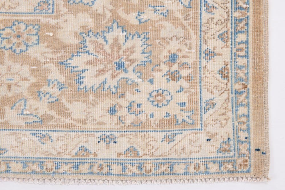 Dywan 361x275 cm, turkusowy, brązowy, wełna, Turcja, lata 60. - 220590