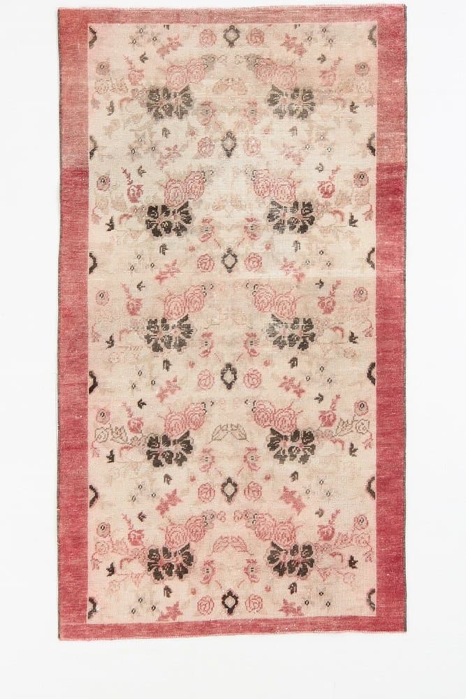 Dywan 184x103 cm, beżowy, wełna, Turcja, lata 60. - 220578