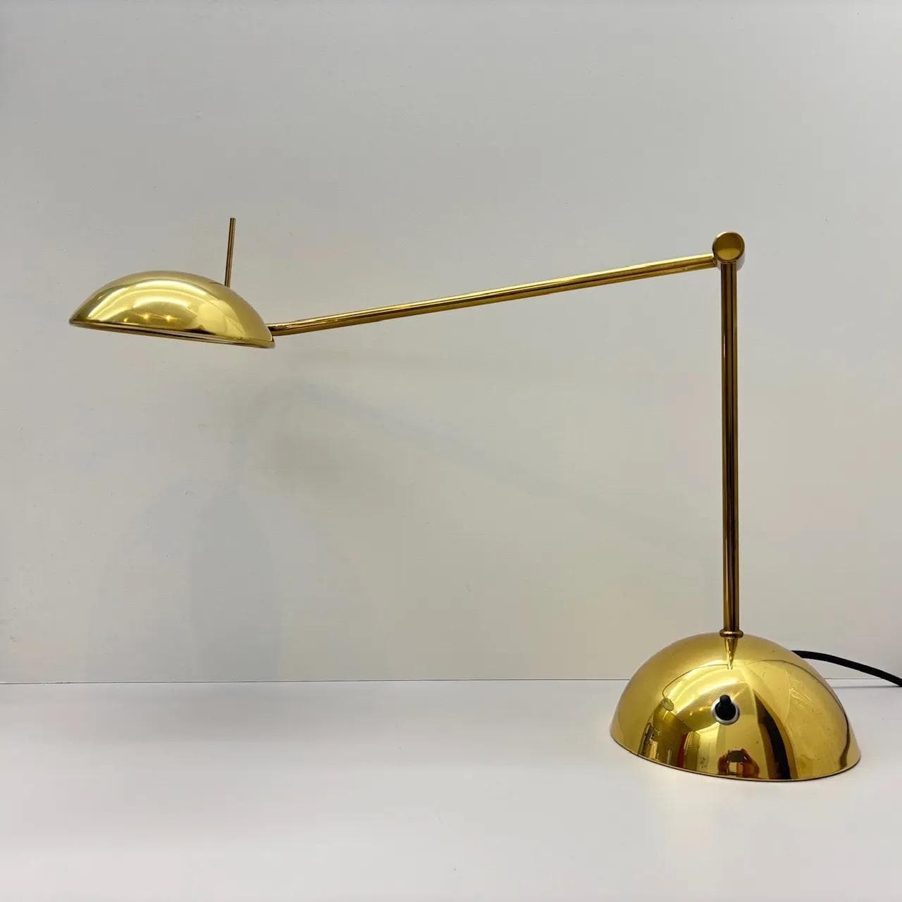 Desk lamp, golden brass, Temde Leuchten, Germany, 1970s - 16139