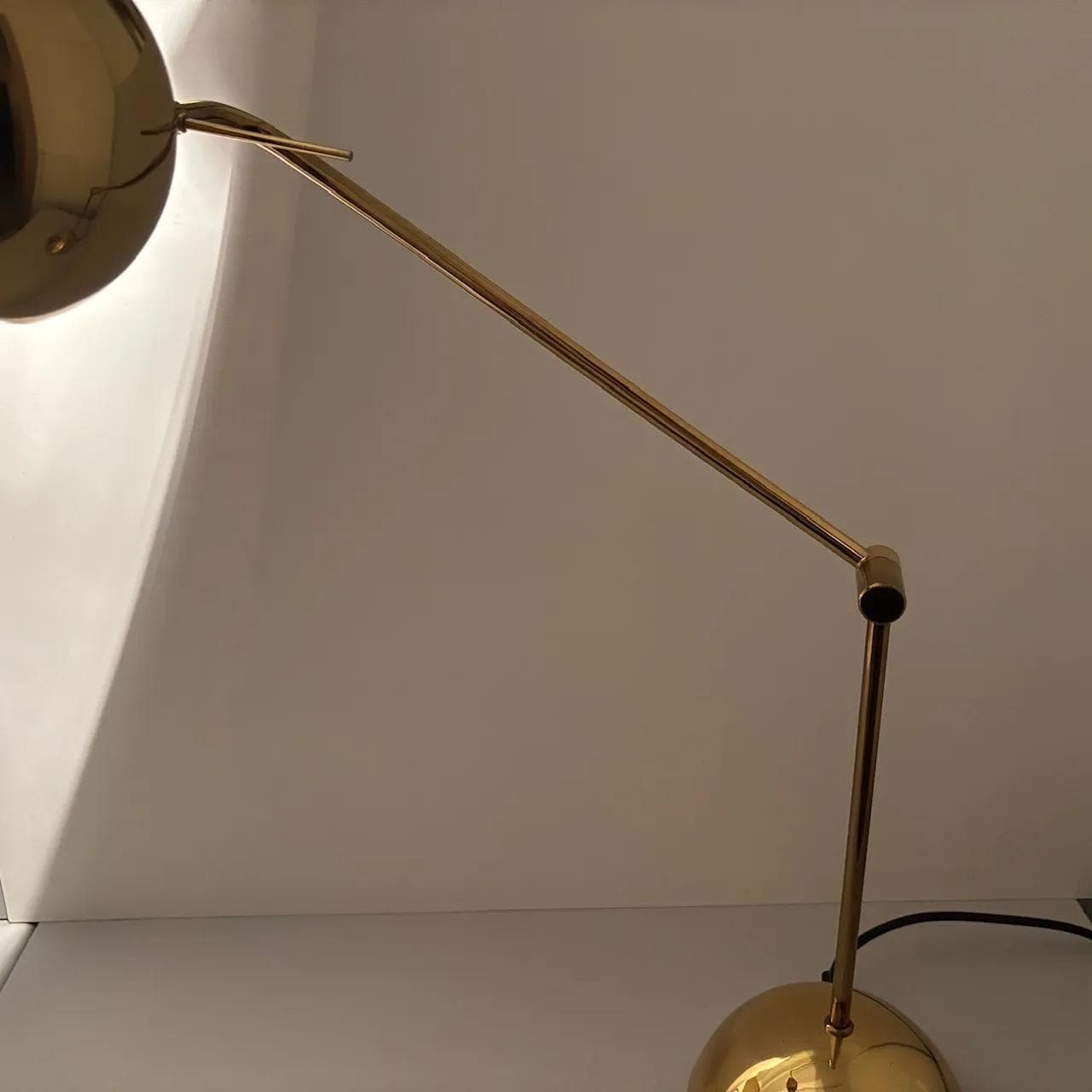 Desk lamp, golden brass, Temde Leuchten, Germany, 1970s - 16133