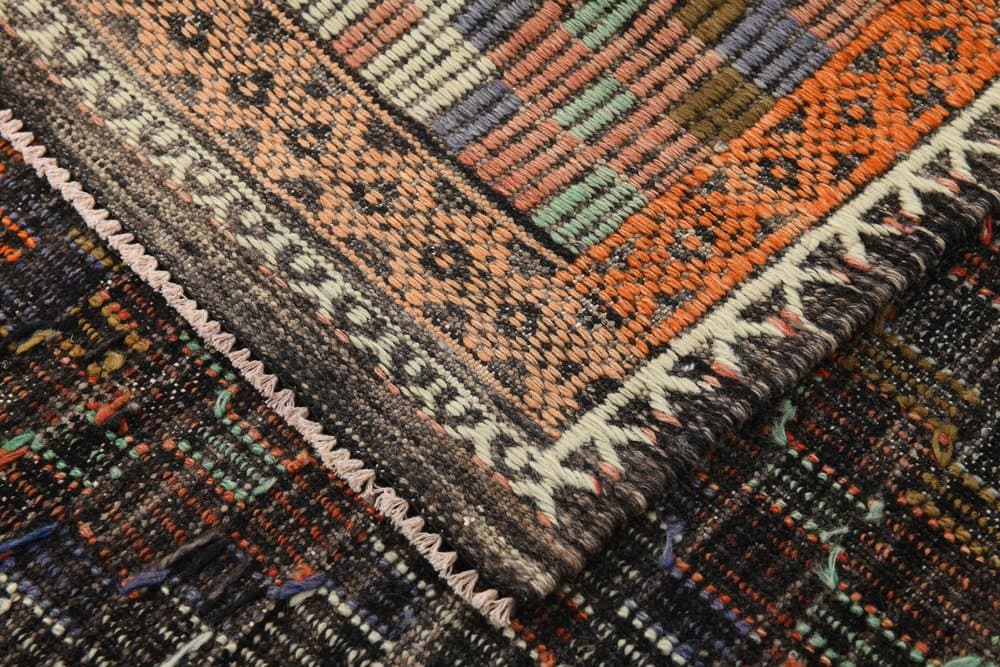 Kilim 173x328 cm, zielony, beżowy, wełna, Turcja, lata 60. - 221433