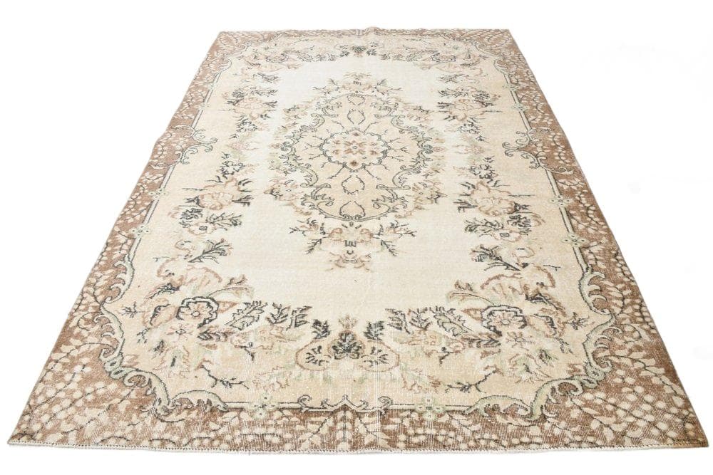 Dywan 195x273 cm, beżowy, wełna, lata 60.