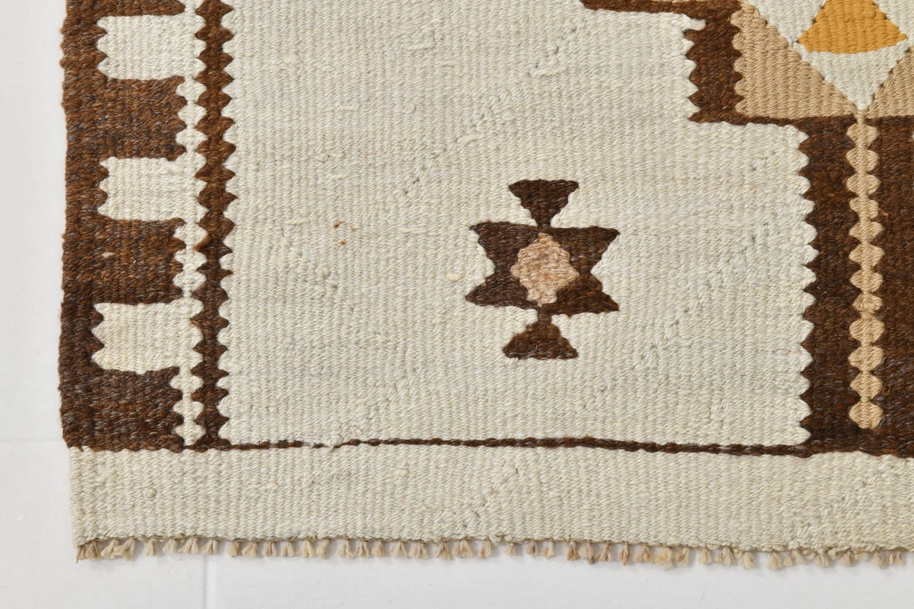 Kilim 86x285 cm, beżowy, wełna, Turcja, lata 70. - 221389
