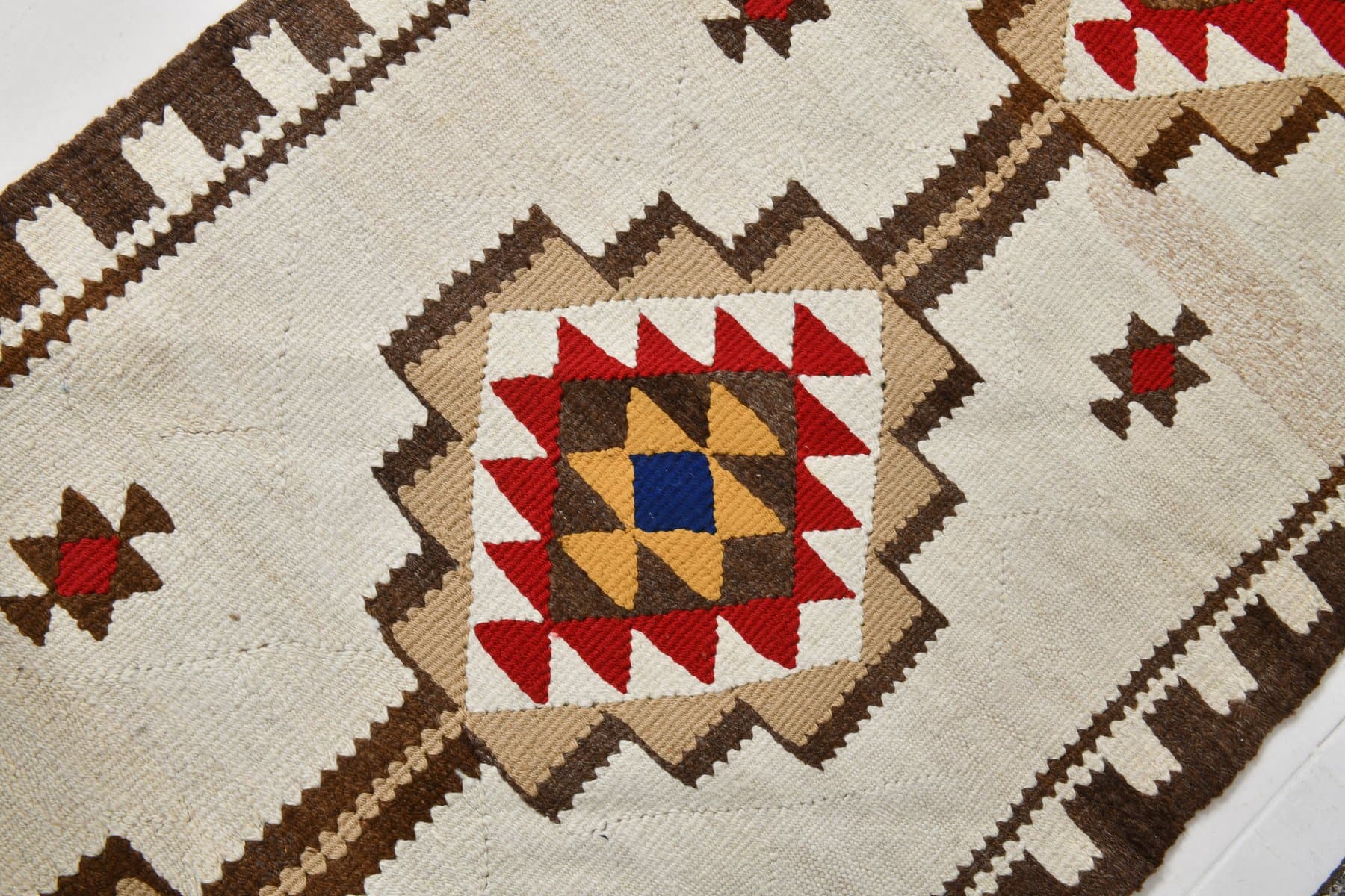 Kilim 86x285 cm, beżowy, wełna, Turcja, lata 70. - 221386